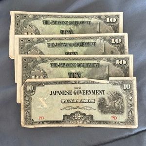 Old vintage ww2 Japanese money